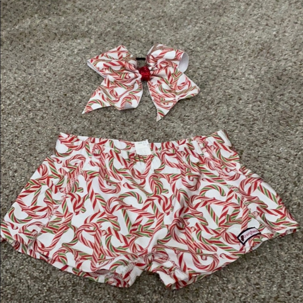 Cheer crazy pants and matching bow